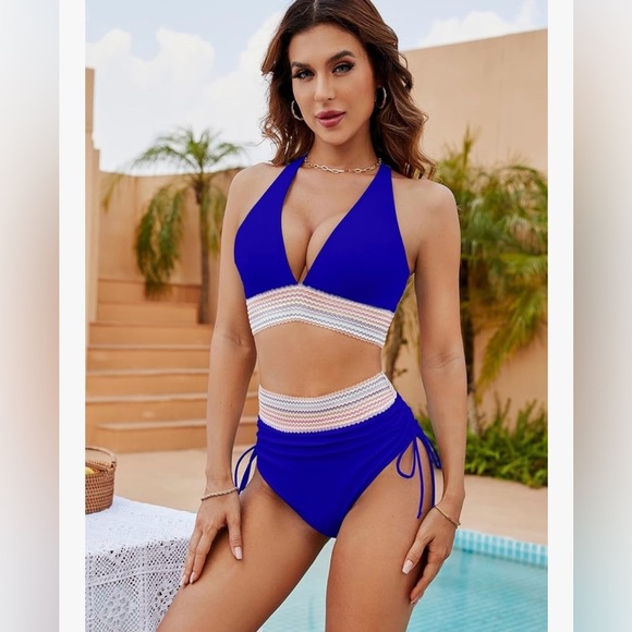 Blooming Jelly Women High Waisted Bikini Sets Tummy Control Swimsuit Two Piece - Picture 2 of 6